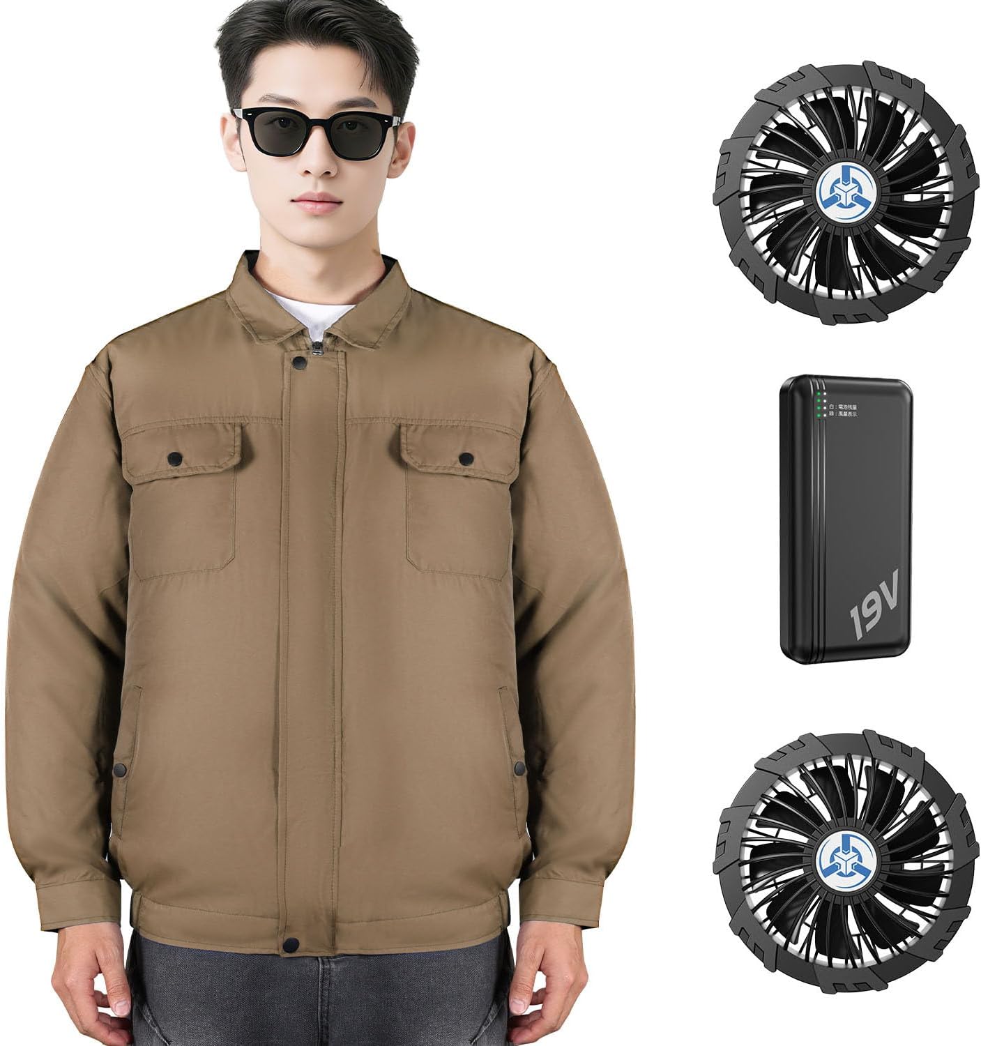 [SUMERIY] 空調作業服 長袖 30000MAH大容量バッテリー付き 9枚羽根 4段階風量調節 大風量 3D循環送風 省エネ ファン付き作業服 UVカット 紫外線/熱中症対策 軽量 通勤 アウトドア 建設現場 農作… Amazon.co.jp: [Sumeriy] 空調作業服 長袖 30000mAh大容量バッテリー